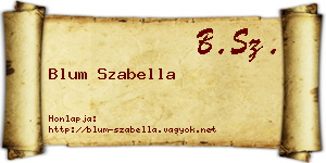 Blum Szabella névjegykártya